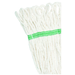 Boardwalk Super Loop Wet Mop Head with Cotton/Synthetic Fiber and 5 in. Headband - Medium, White (12/Carton)