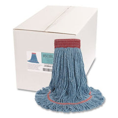 Boardwalk 5 in. Super Loop Cotton/Synthetic Fiber Wet Mop Head - Large, Blue (12/Carton)