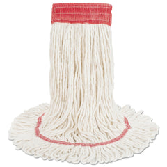 Boardwalk 5 in. Super Loop Cotton/Synthetic Fiber Wet Mop Head - Large, White (12/Carton)