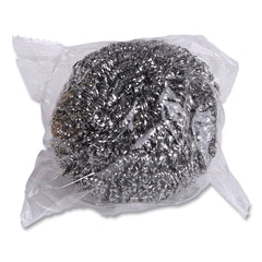 Boardwalk 84BWK SS 2-1/2 in. x 2-3/4 in. Stainless Steel Scrubber - Steel Gray (12/Carton)