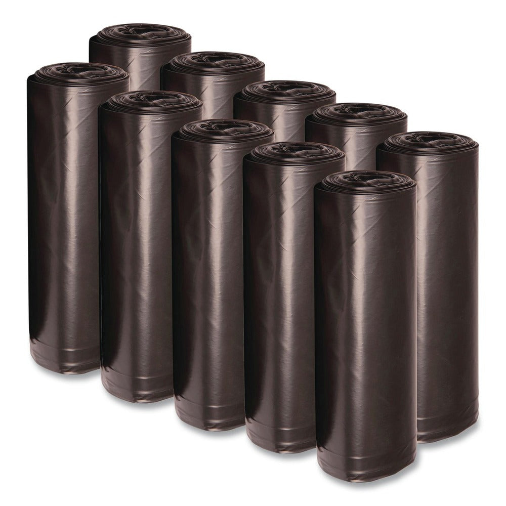 Boardwalk X6639SKKR01 33 in. x 39 in. 33 gal. 1.2 mil Recycled Low-Density Polyethylene Can Liners - Black (100/Carton)