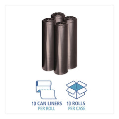 Boardwalk X6639SKKR01 33 in. x 39 in. 33 gal. 1.2 mil Recycled Low-Density Polyethylene Can Liners - Black (100/Carton)
