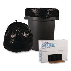 Boardwalk 40 in. x 46 in. 45 gal. 1.2 mil Recycled Low-Density Polyethylene Can Liners - Black (100/Carton)