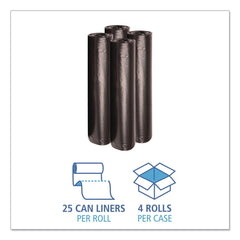 Boardwalk 40 in. x 46 in. 45 gal. 1.2 mil Recycled Low-Density Polyethylene Can Liners - Black (100/Carton)
