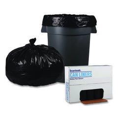 Boardwalk X8647SKKR01 43 in. x 47 in. 56 gal. 1.2 mil Recycled Low-Density Polyethylene Can Liners - Black (100/Carton)