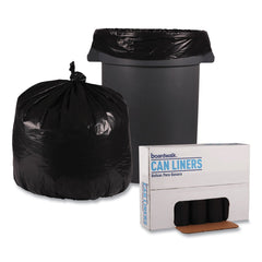 Boardwalk 33 in. x 39 in. 33 gal. 1.6 mil Recycled Low-Density Polyethylene Can Liners - Black (100/Carton)