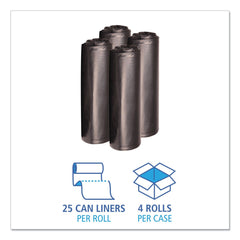 Boardwalk 33 in. x 39 in. 33 gal. 1.6 mil Recycled Low-Density Polyethylene Can Liners - Black (100/Carton)