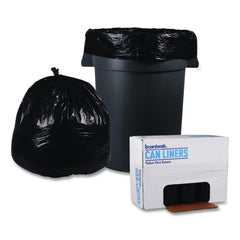 Boardwalk X8046XKKR01 40 in. x 46 in. 45 gal. 1.6 mil Recycled Low-Density Polyethylene Can Liners - Black (100/Carton)
