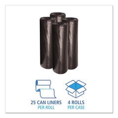 Boardwalk 43 in. x 47 in. 56 gal. 1.6 mil Recycled Low-Density Polyethylene Can Liners - Black (100/Carton)
