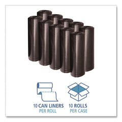 Boardwalk X7658XKKR01 38 in. x 58 in. 60 gal. 1.6 mil Recycled Low-Density Polyethylene Can Liners - Black (100/Carton)