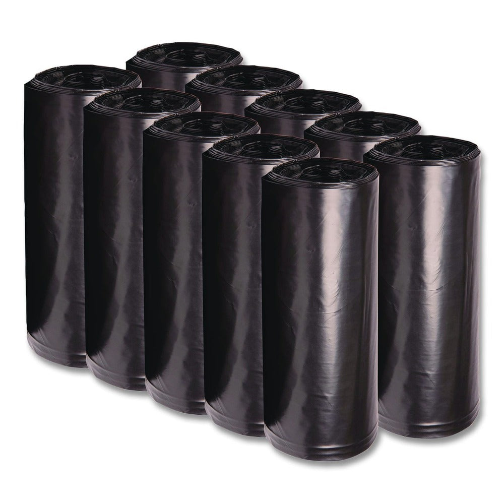 Boardwalk X7658WKKR02 38 in. x 58 in. 60 gal. 2 mil Recycled Low-Density Polyethylene Can Liners - Black (100/Carton)