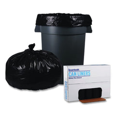 Boardwalk X7658WKKR02 38 in. x 58 in. 60 gal. 2 mil Recycled Low-Density Polyethylene Can Liners - Black (100/Carton)