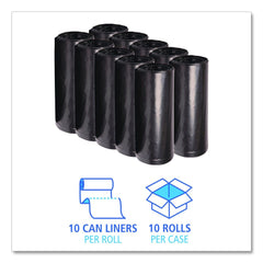 Boardwalk X7658WKKR02 38 in. x 58 in. 60 gal. 2 mil Recycled Low-Density Polyethylene Can Liners - Black (100/Carton)