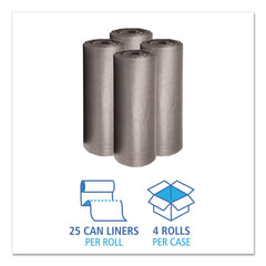 Boardwalk H7658TGKR01 100/Carton 60 Gallon .95 mil. 38 in. x 58 in. Low-Density Waste Can Liners - Gray