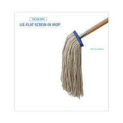 Boardwalk 16 oz. Cut-End Lie-Flat Cotton Wet Mop Head - White