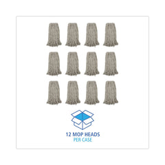 Boardwalk 20 oz. Premium Cut-End Cotton Wet Mop Heads - White (12/Carton)