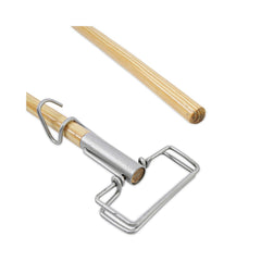 Boardwalk 60 in. Wood Spring Grip Metal Head Mop Handle for Most Mop Heads - Natural