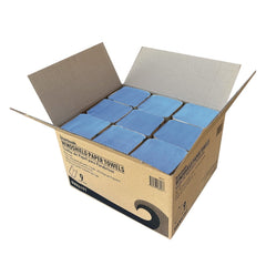 Boardwalk 9.05 x 10 Windshield Paper Towels - Blue (9/Carton)