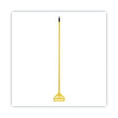 Boardwalk 60 in. Quick Change Side-Latch Plastic Mop Head Aluminum Handle - Yellow