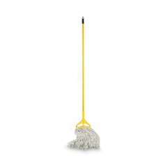 Boardwalk 60 in. Quick Change Side-Latch Plastic Mop Head Aluminum Handle - Yellow