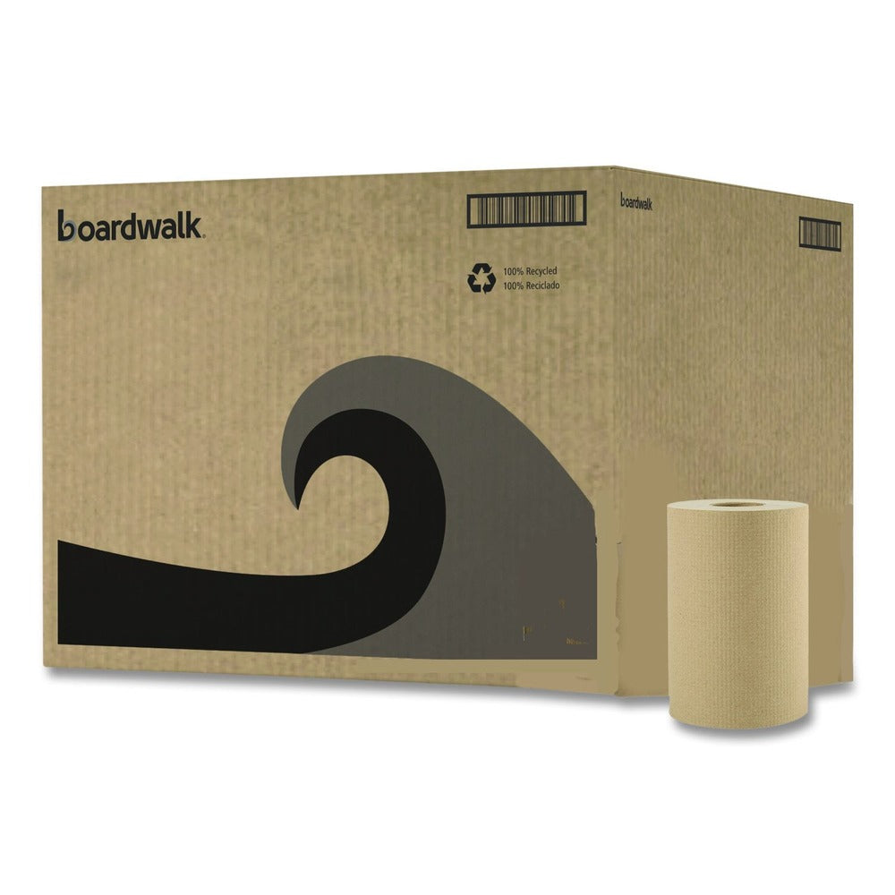Boardwalk B6252 8 in. x 350 ft. 1-Ply Hardwound Paper Towels - Natural (12/Carton)