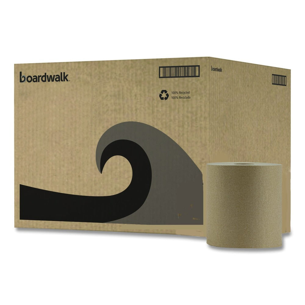 Boardwalk B6256 NonPerforated 1-Ply 800 ft. Hardwound Paper Towels - Natural (6/Carton)