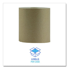 Boardwalk B6256 NonPerforated 1-Ply 800 ft. Hardwound Paper Towels - Natural (6/Carton)