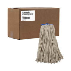 Boardwalk 16 oz. Cut-End Lie-Flat Cotton Wet Mop Head - White (12/Carton)