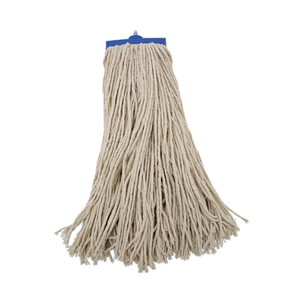 Boardwalk BWK720C 20 oz. Economical Lie-Flat Cotton Fiber Mop Head - White (12/Carton)