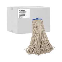 Boardwalk BWK720C 20 oz. Economical Lie-Flat Cotton Fiber Mop Head - White (12/Carton)
