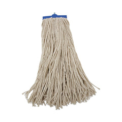 Boardwalk BWK720C 20 oz. Economical Lie-Flat Cotton Fiber Mop Head - White (12/Carton)