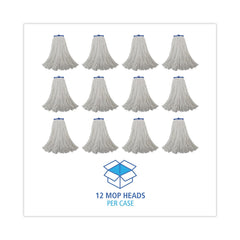 Boardwalk 20 oz. Economical Lie-Flat Rayon Fiber Mop Head - White (12/Carton)