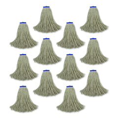 Boardwalk 24 oz. Cut-End Lie-Flat Cotton Wet Mop Head - White (12/Carton)