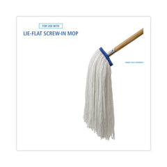 Boardwalk 24 oz. Cut-End Lie-Flat Rayon Wet Mop Head - White