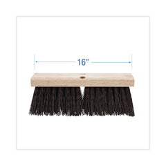 Boardwalk 6.25 in. Polypropylene Bristles 16 in. Brush Street Broom Head - Brown