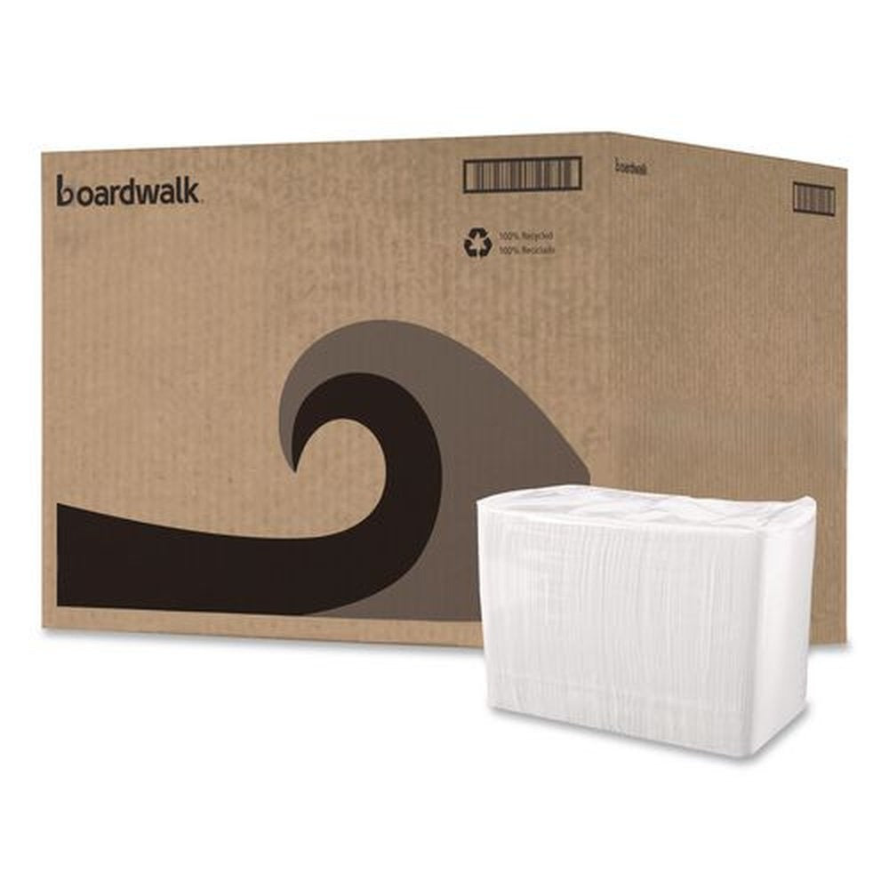 Boardwalk 12 in. x 12 in. 1-Ply 1/4-Fold Lunch Napkins - White (6000/Carton)