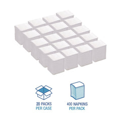 Boardwalk 7 in. x 12 in. 1-Ply Low-Fold Dispenser Napkins - White (8000/Carton)