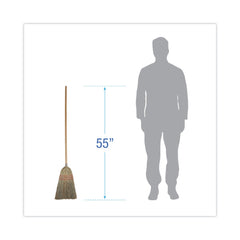 Boardwalk 55 in. Overall Length Parlor Broom with Corn Fiber Bristles - Natural