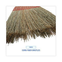 Boardwalk 55 in. Overall Length Parlor Broom with Corn Fiber Bristles - Natural