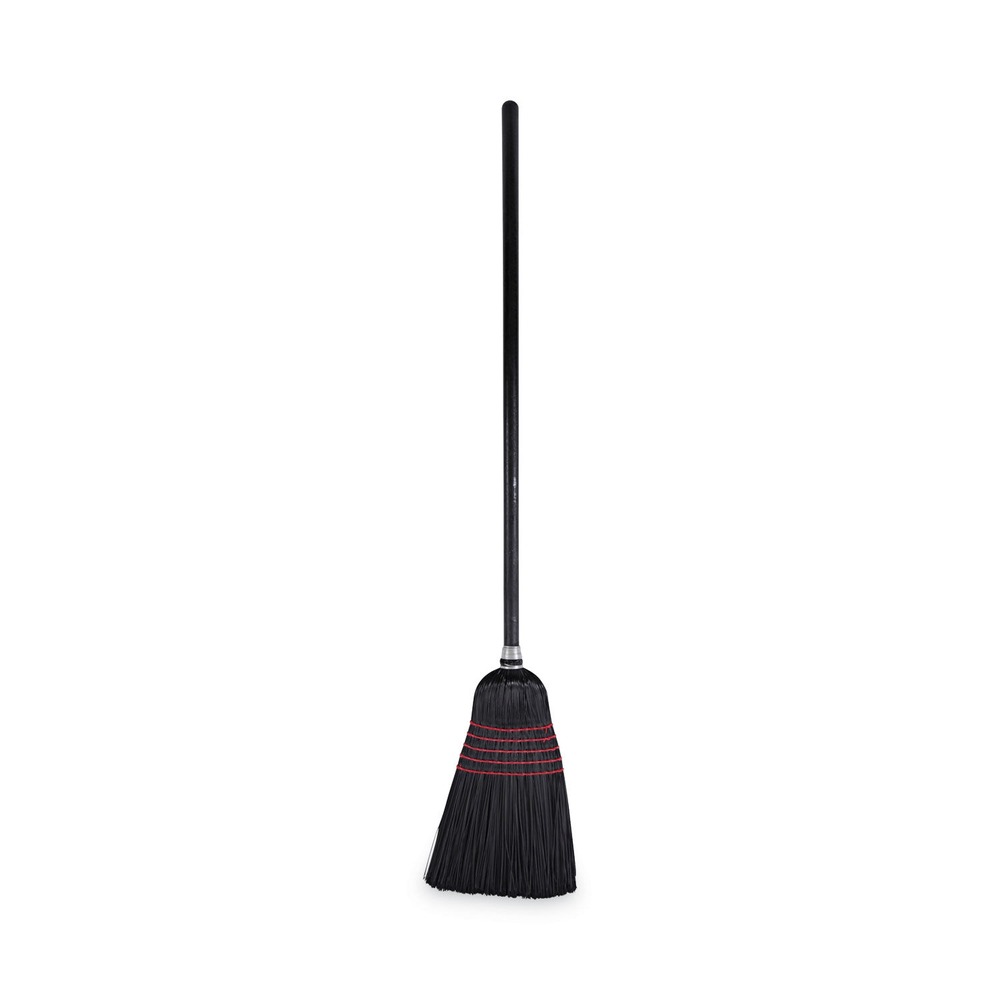Boardwalk 10 in. x 58.5 in. Wood Handle Flagged Tip Poly Bristle Janitor Brooms - Natural/Black (1 Dozen)
