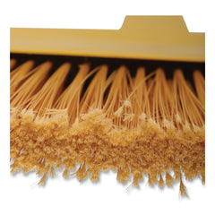 Boardwalk Plastic Bristle Angler Brooms with 53 in. Wood Handle - Yellow (12/Carton)