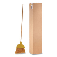Boardwalk Plastic Bristle Angler Brooms with 53 in. Wood Handle - Yellow (12/Carton)