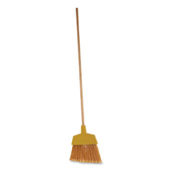 Boardwalk Plastic Bristle Angler Brooms with 53 in. Wood Handle - Yellow (12/Carton)