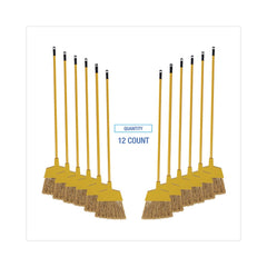 Boardwalk 53 in. Handle Poly Bristle Angler Broom - Yellow (1-Dozen)