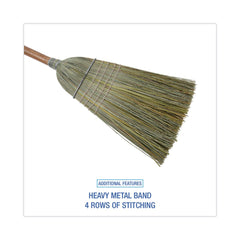 Boardwalk Yucca Corn Fiber Bristle Warehouse Brooms with 56 in. Handle - Natural (12/Carton)