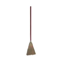 Boardwalk Corn Fiber Lobby/Toy Broom with 39 in. Wood Handle - Red/Yellow (12/Carton)