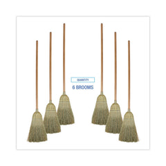 Boardwalk 60 in. Corn Brooms - Black/Natural (6/Carton)