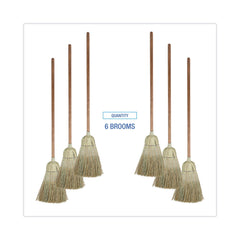 Boardwalk 60 in. Corn/Synthetic Fiber Bristle Broom - Gray/Natural (6/Carton)