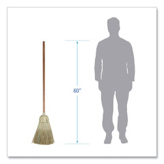 Boardwalk 60 in. Corn/Synthetic Fiber Bristle Broom - Gray/Natural (6/Carton)