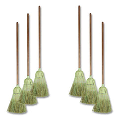 Boardwalk 60 in. Corn/Synthetic Fiber Bristle Broom - Gray/Natural (6/Carton)